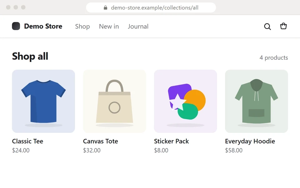 A shopper opens the Classic Tee, adds the whole bundle to the cart and clicks Checkout. At checkout the bundle discount shows as its own line on the order summary.